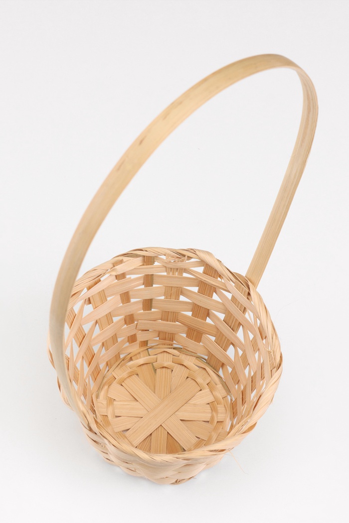 Корзина плетёная, 13×13×9.5 см, ручка h=21 см, бамбук, натуральный цвет, Greengo