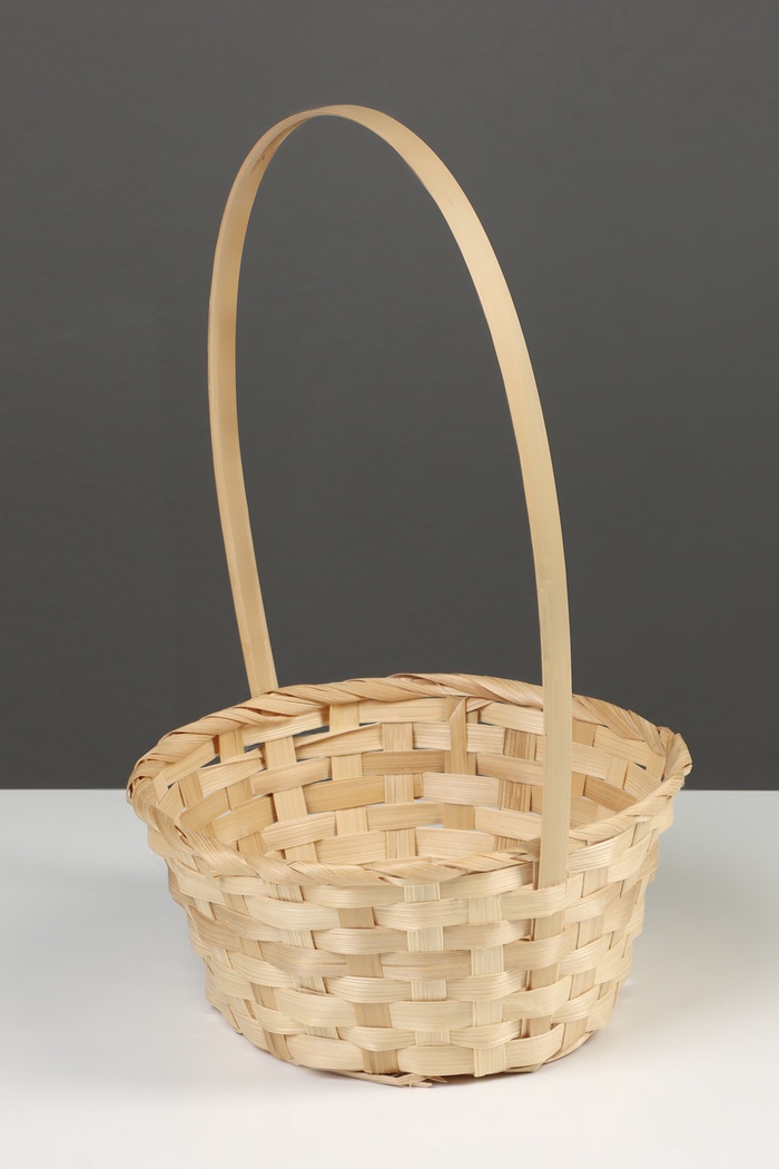 Корзина плетёная, 20×20×9 см, ручка h=25 см, ива, красная, Greengo