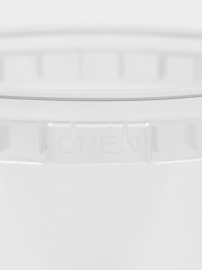 Ведро с ручкой одноразовое, пластик, 1 л, пищевое, прозрачное