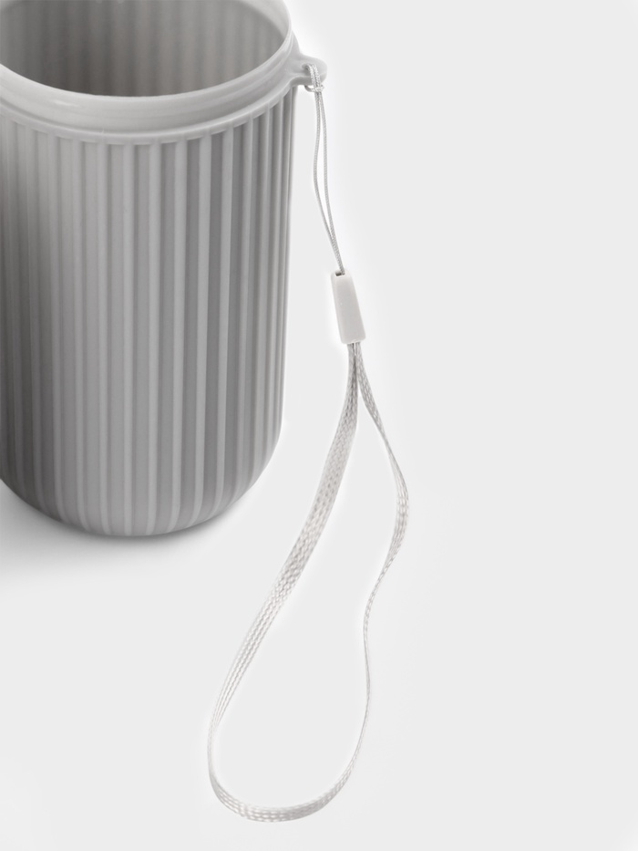 Футляр для зубной щётки и пасты «Ребрис», 6.7×5.8×19 см, серый