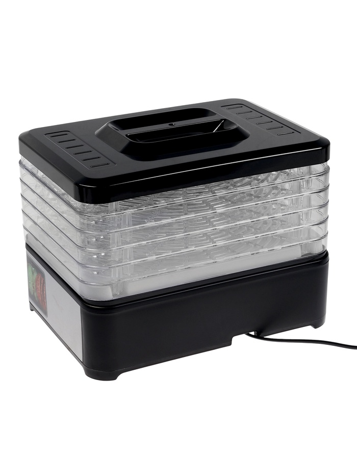 Сушилка для овощей и фруктов RED SOLUTION DD011V, 400 Вт, 35–70°C, 0.5–48 ч, 7 поддонов, серая