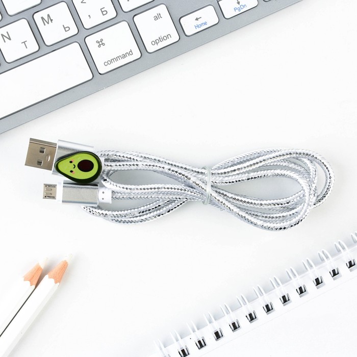 Кабель с доп элементом Micro USB, цвет микс.