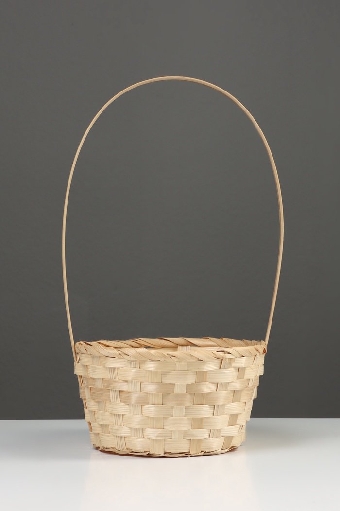 Корзина плетёная, 20×20×9 см, ручка h=25 см, ива, красная, Greengo