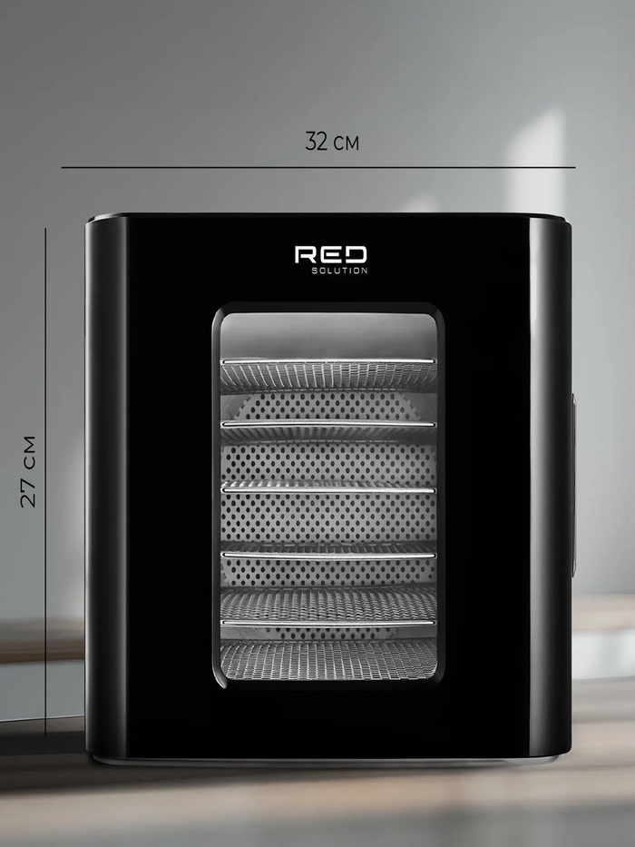 Сушилка для овощей RED Solution DD041H, 450 Вт, 12 поддонов, таймер, 35-70°C, сенсор, чёрная