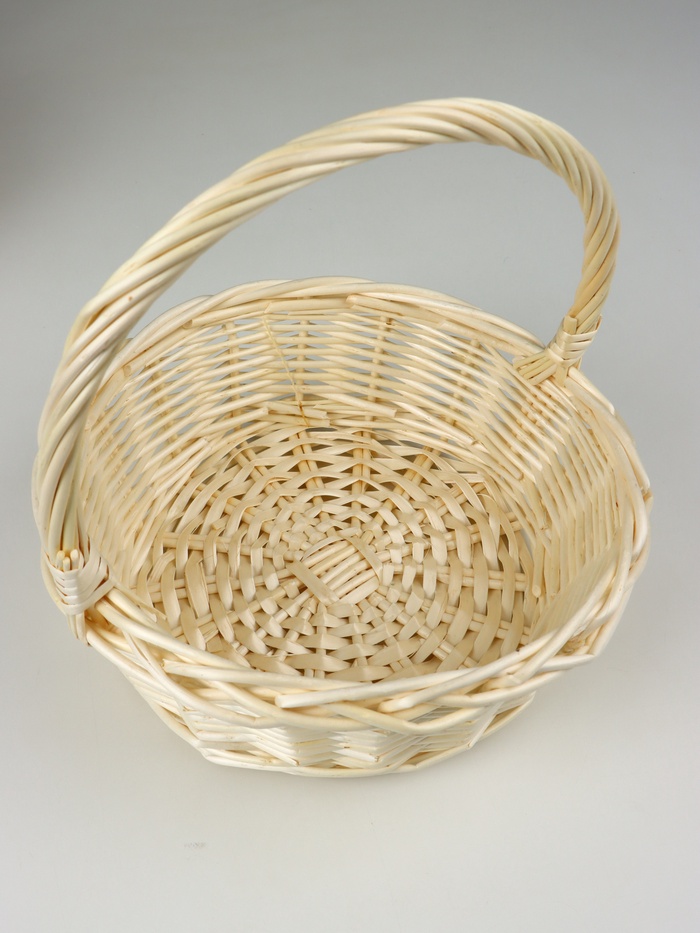 Корзина плетёная для хранения, ива, круглая, светлая, набор 3 шт.