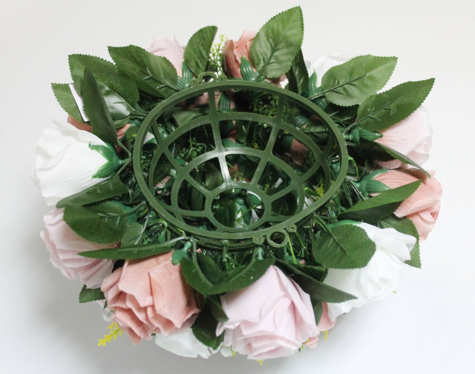 Д12075 Б/С Полушар композиционный 30 голов роз с добавками d=35см