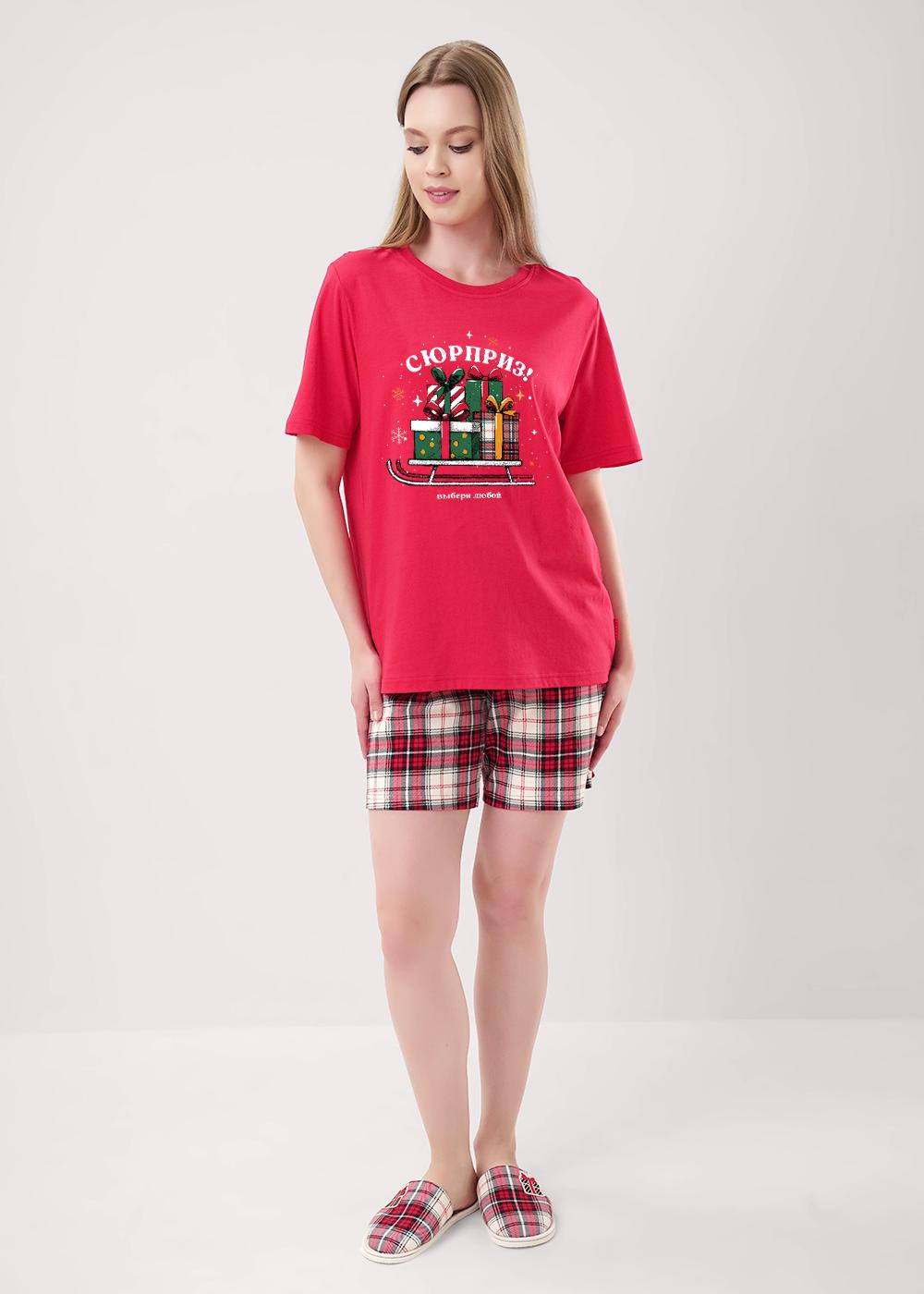 Ст.цена 1490р CLE LP15-1199 Пижама женская LP15-1199 красный/молочный