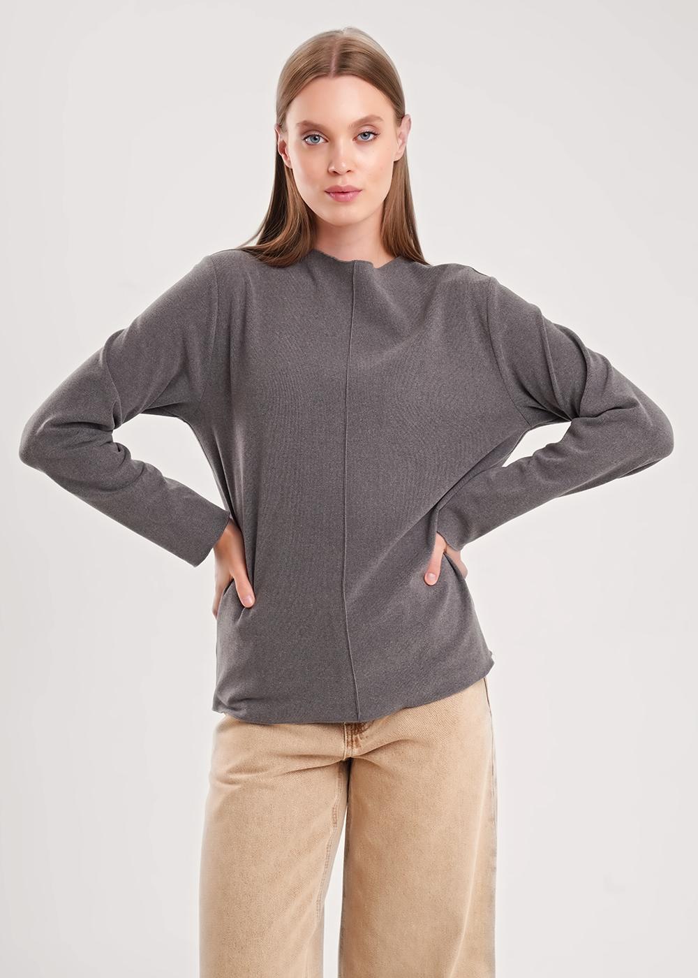 Ст.цена 750р CLE 157024/190инн Джемпер женский 157024/190инн т.серый