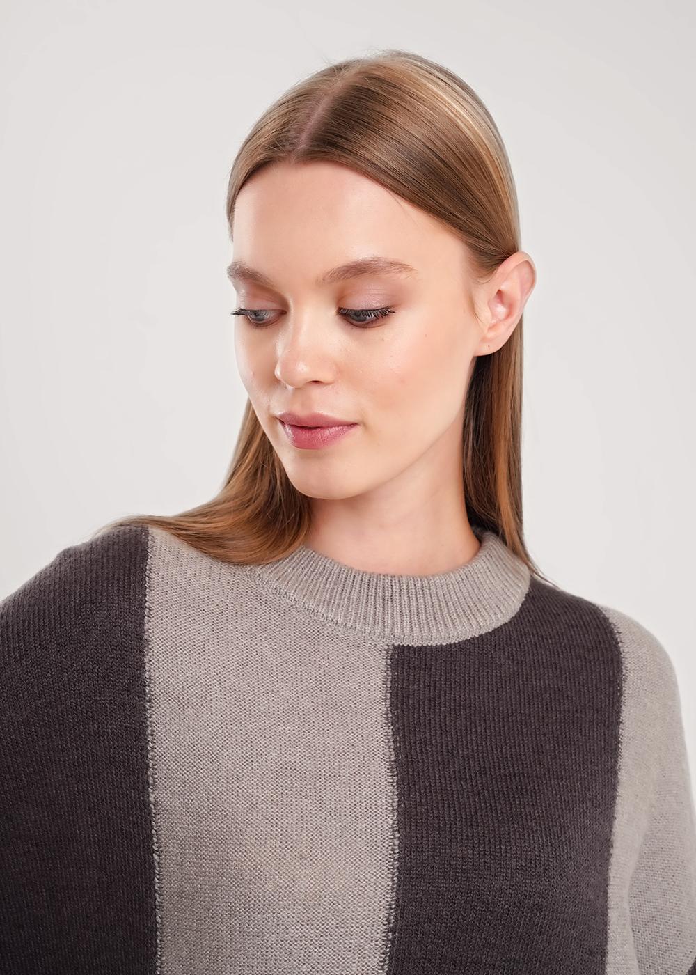 Ст.цена 1560р CLE 154581/190апш Джемпер женский 154581/190апш серый/т.серый