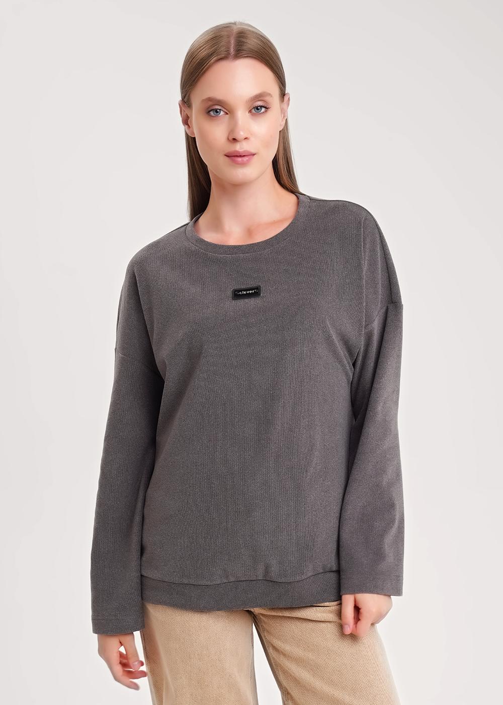 Ст.цена 950р CLE 157023/190инн Джемпер женский 157023/190инн т.серый