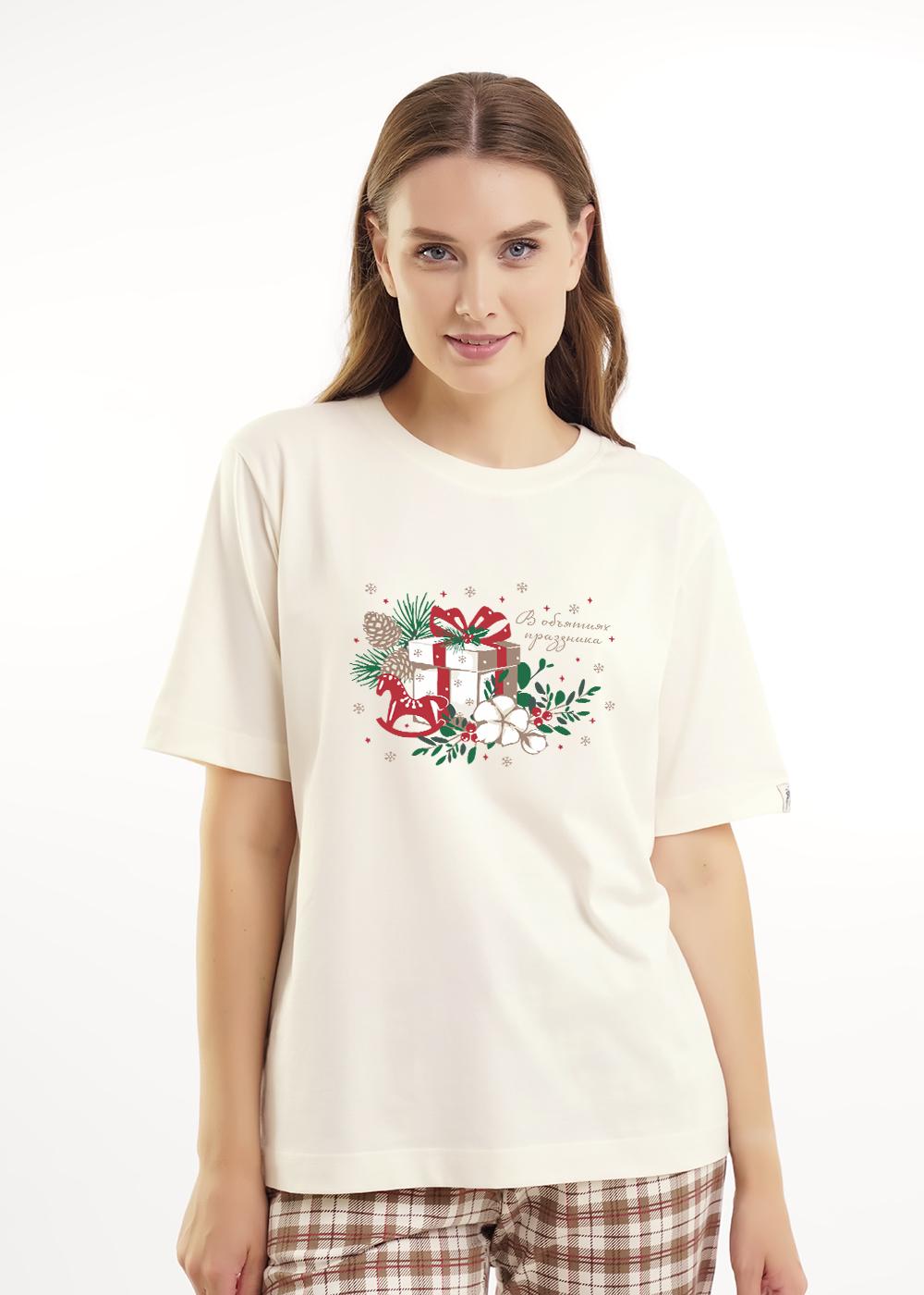 Ст.цена 1790р CLE LP15-1200/3 Пижама женская LP15-1200/3 молочный/св.коричневый