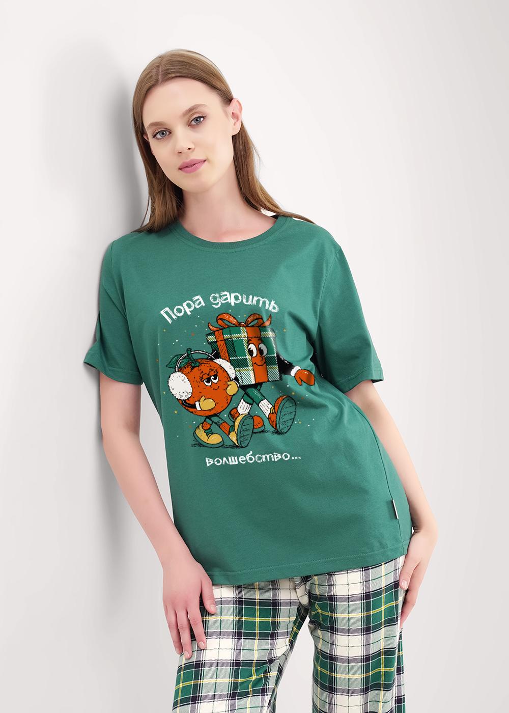 Ст.цена 1850р CLE LP15-1199/3 Пижама женская LP15-1199/3 т.зелёный/молочный