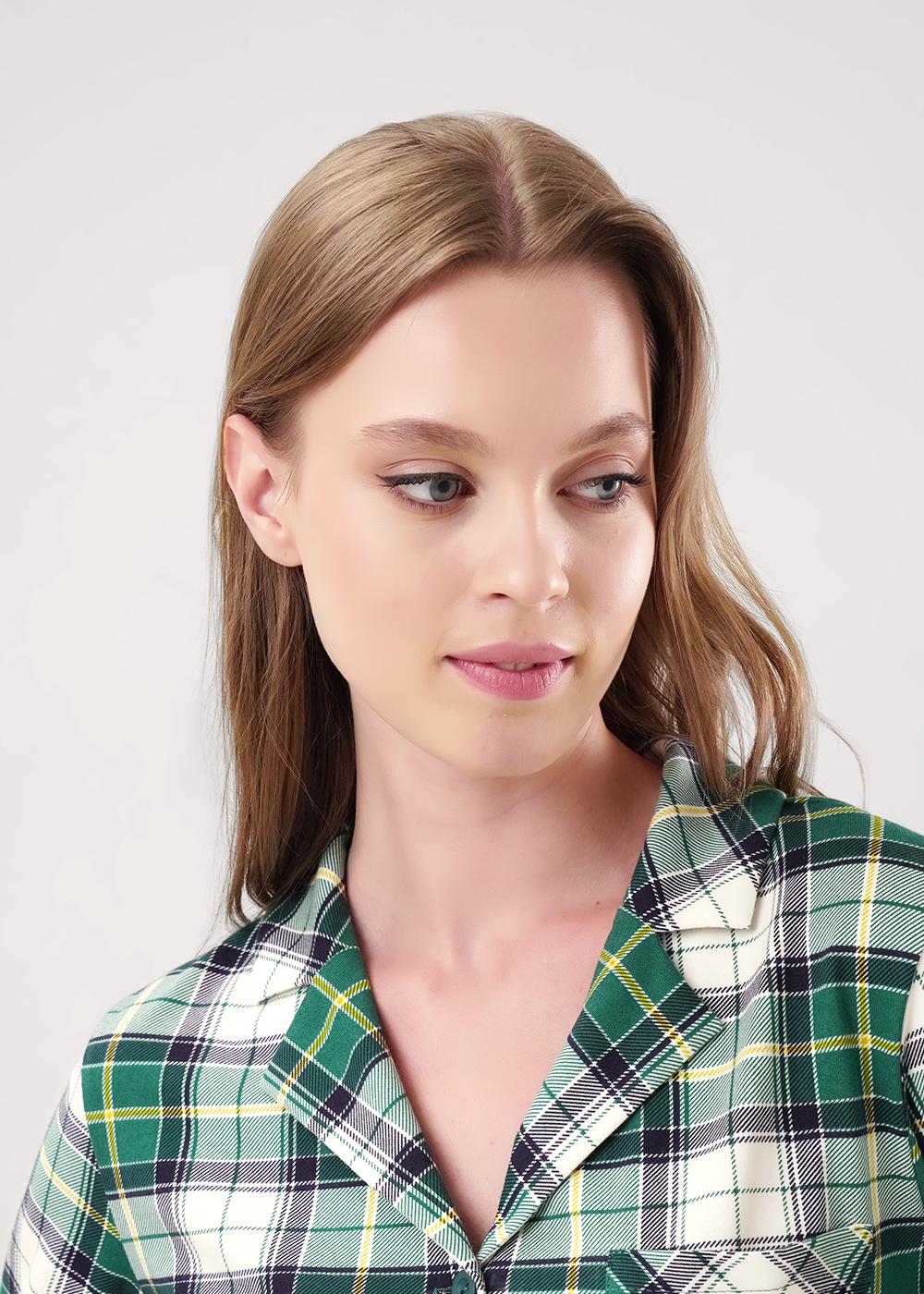 Ст.цена 2990р CLE LP15-1199/4 Пижама женская LP15-1199/4 т.зелёный/молочный