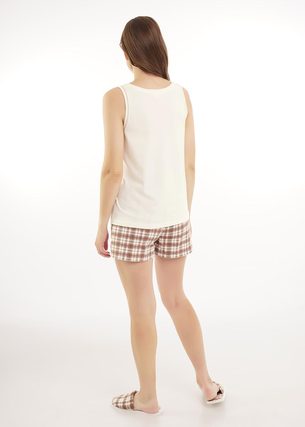 Ст.цена 990р CLE LSET15-1200 Пижама женская LSET15-1200 молочный/коричневый