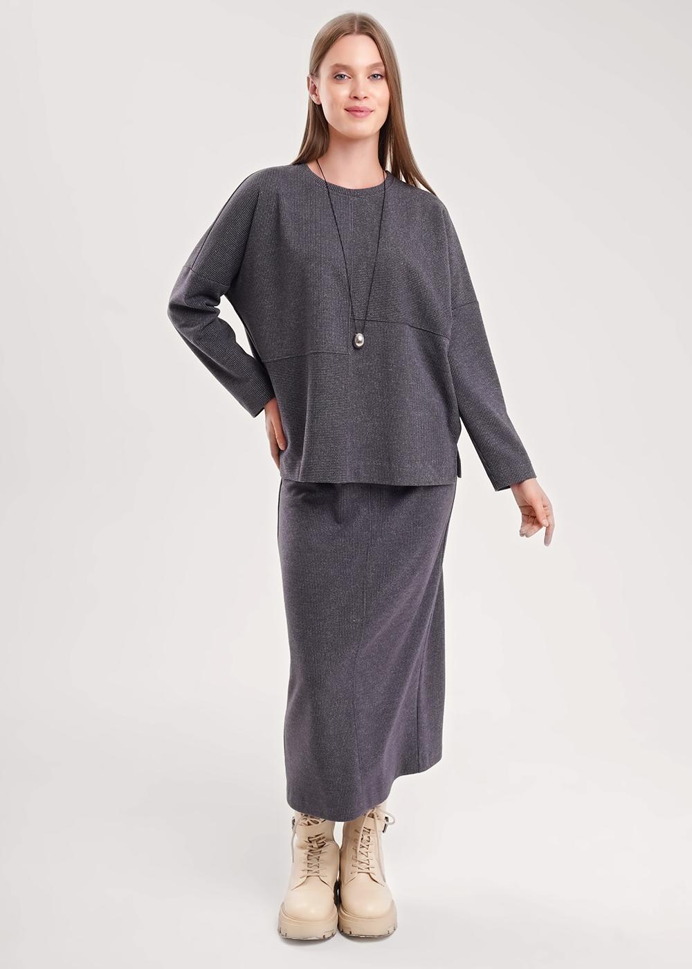 Ст.цена 1500р CLE 157028/190ввэ Юбка женская 157028/190ввэ т.серый/серый