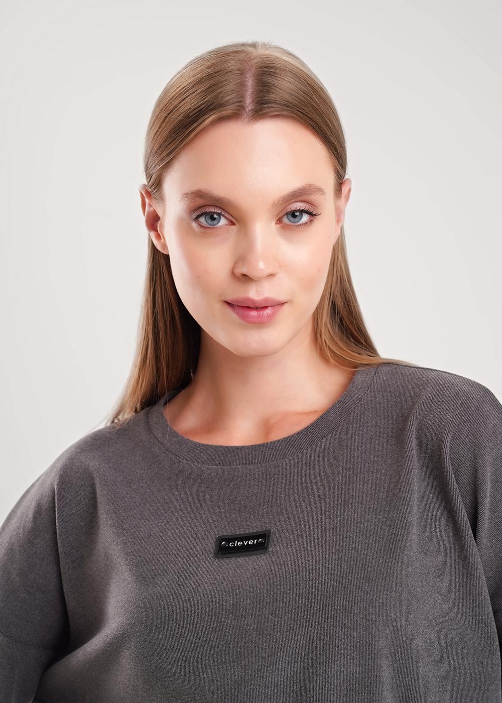 Ст.цена 950р CLE 157023/190инн Джемпер женский 157023/190инн т.серый