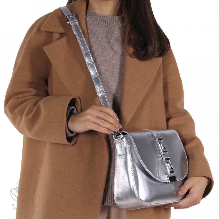 Сумка женская кожаная 2103-1Y silver Polina&Eiterou/30