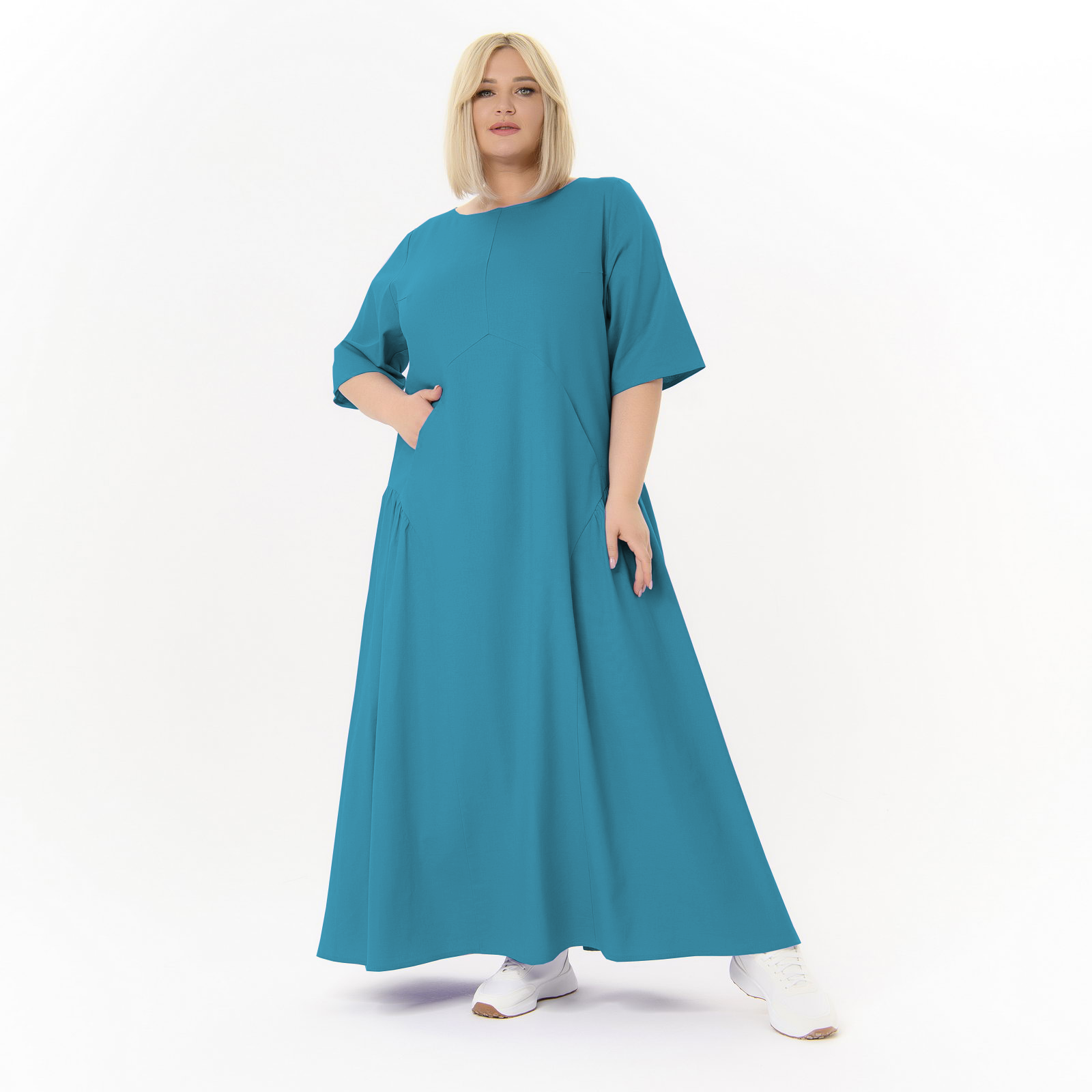 Платье длинное из льна, цвет