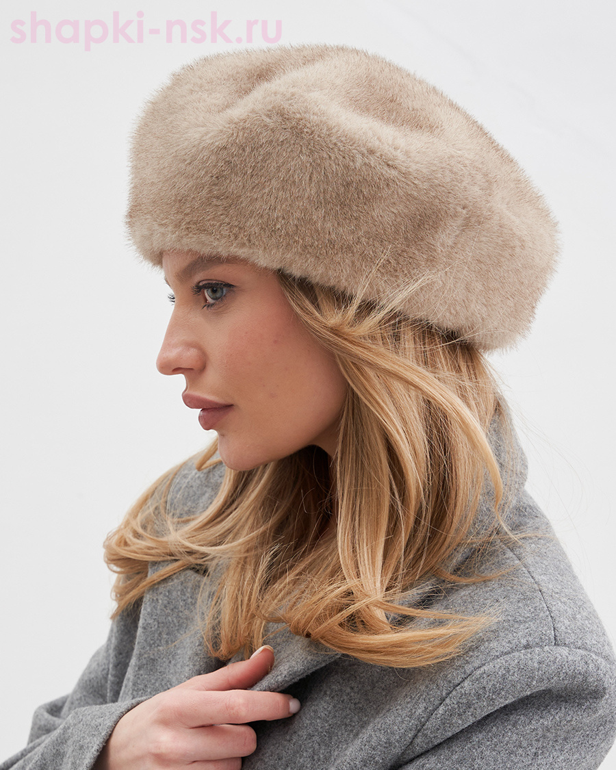 Лина экомех норка Берет женский флис (56-57)