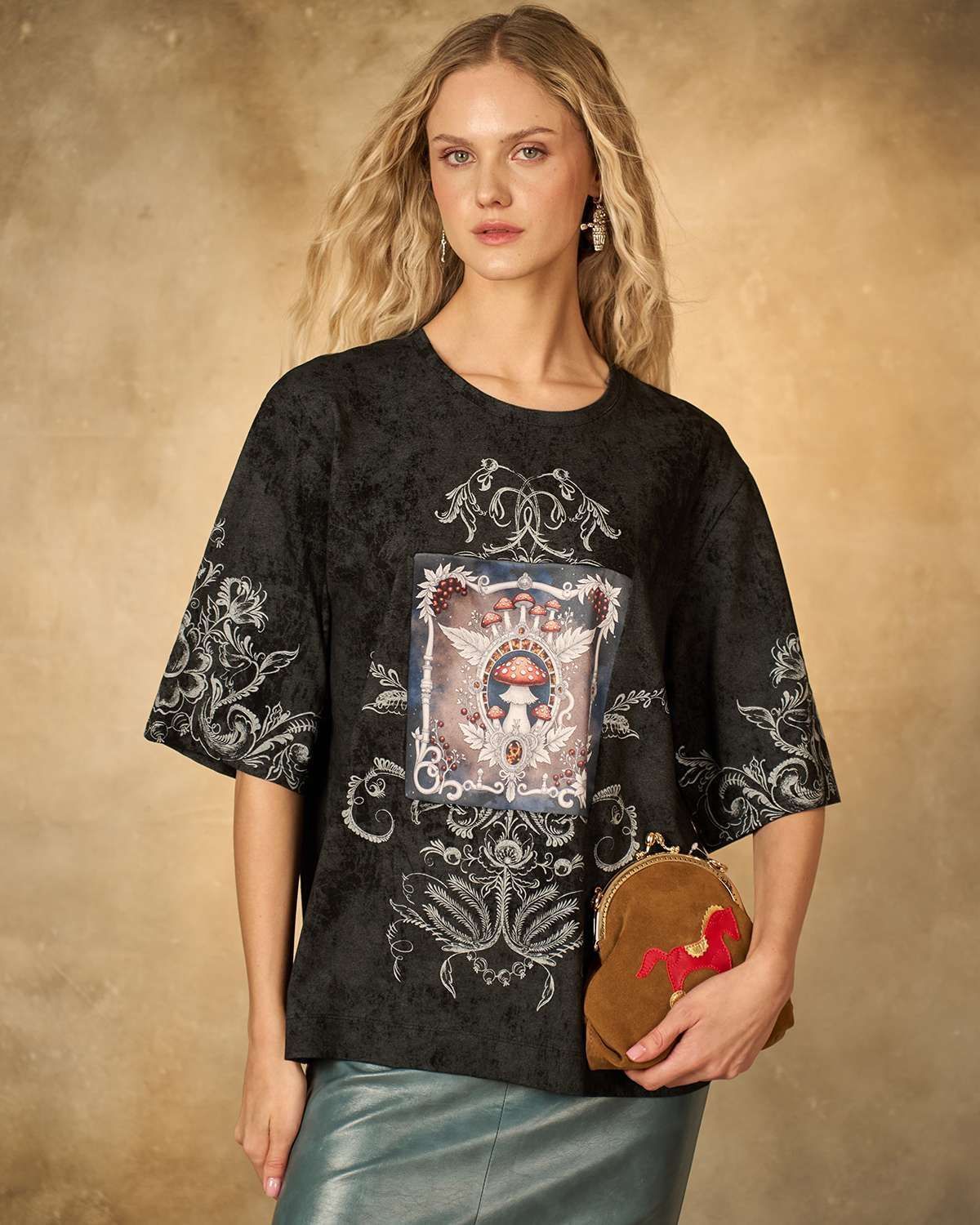 Футболка варёнка с шёлковой вставкой FRK001