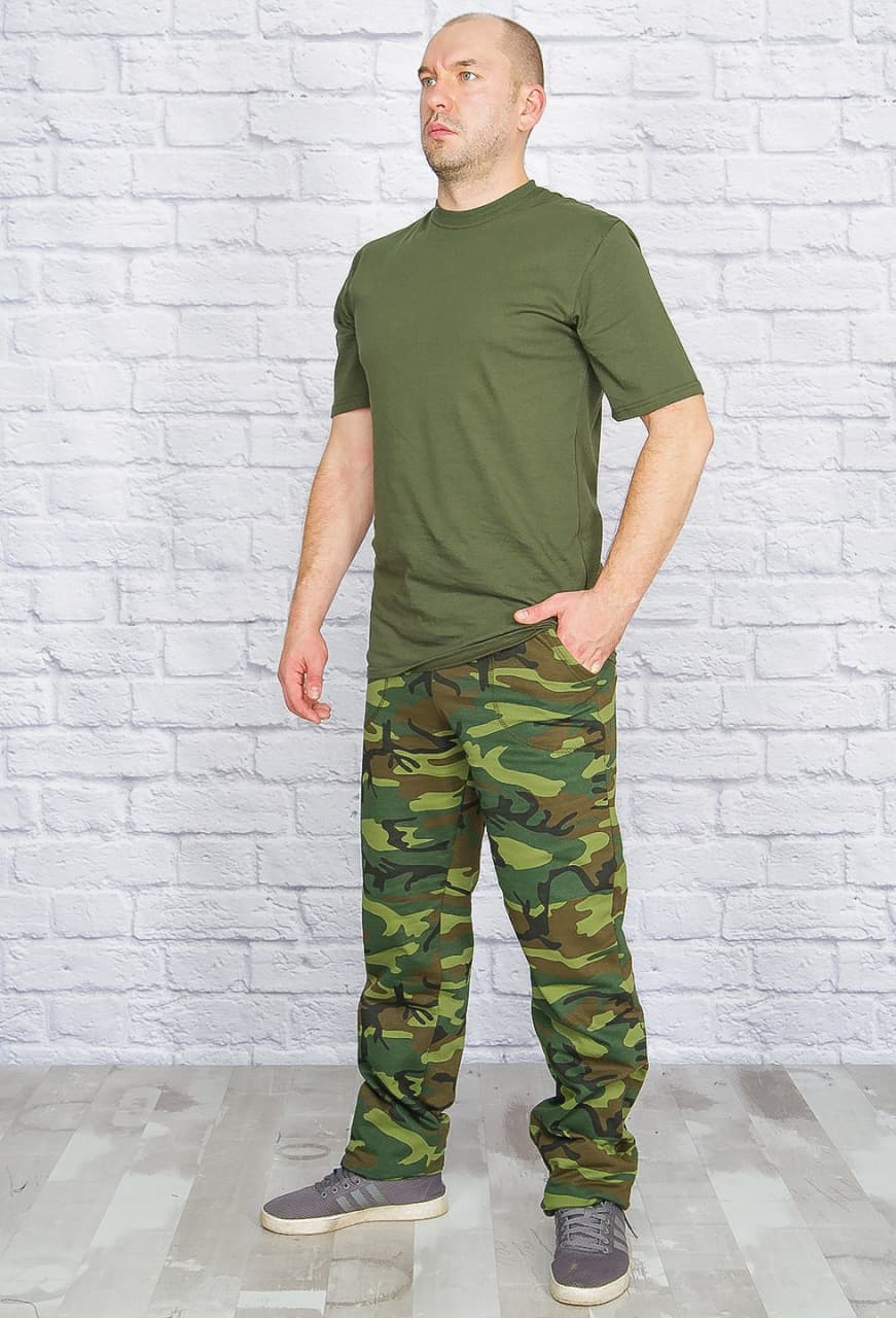 Брюки КМФ, футер (зеленый) РАСПРОДАЖА!!