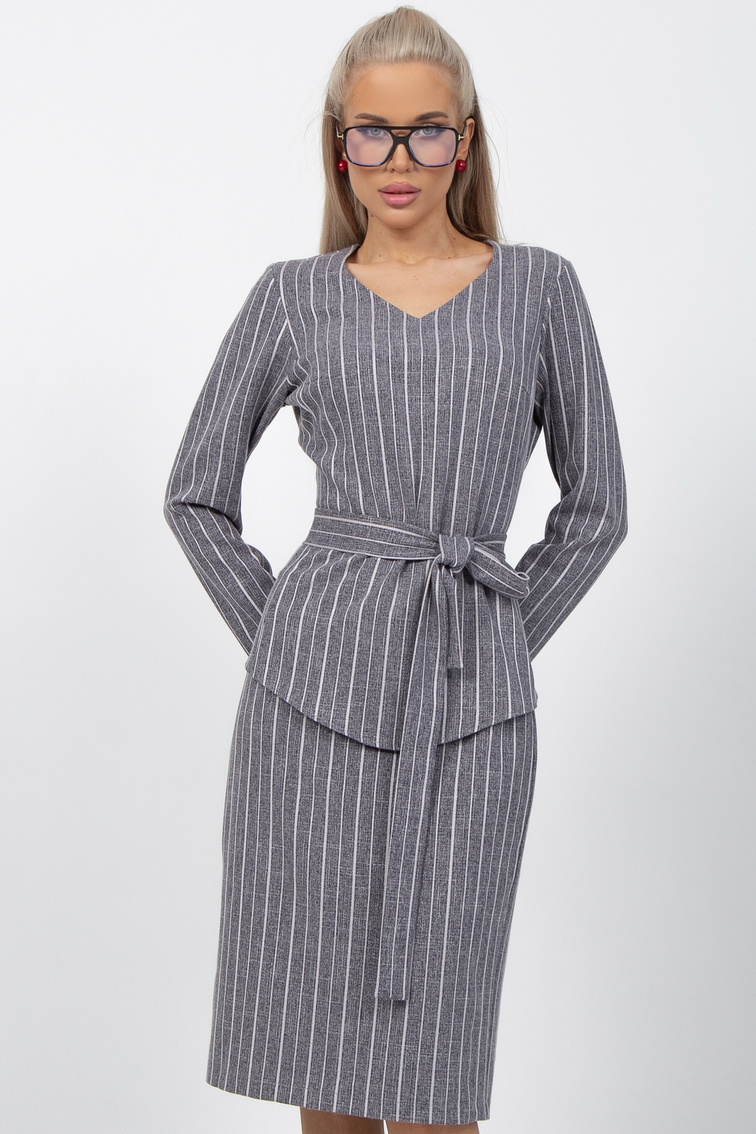 СТ. ЦЕНА 980 руб//Блузон Студио (полоска/серый)