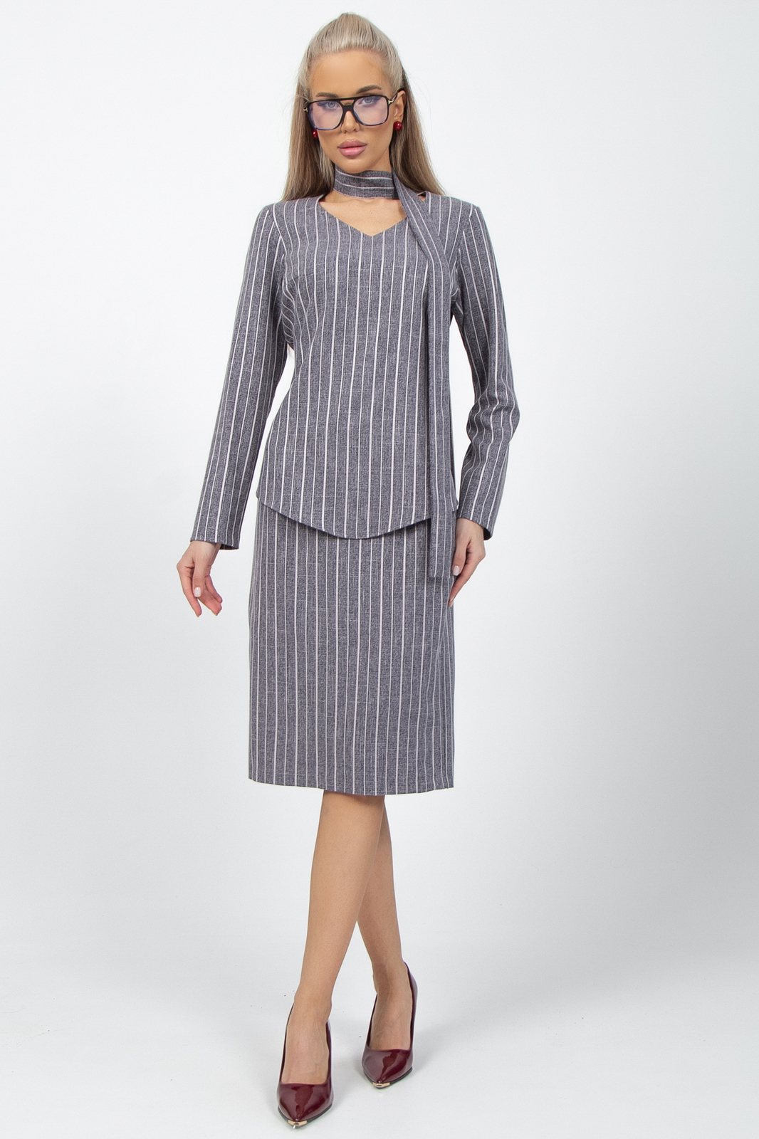 СТ. ЦЕНА 980 руб//Блузон Студио (полоска/серый)