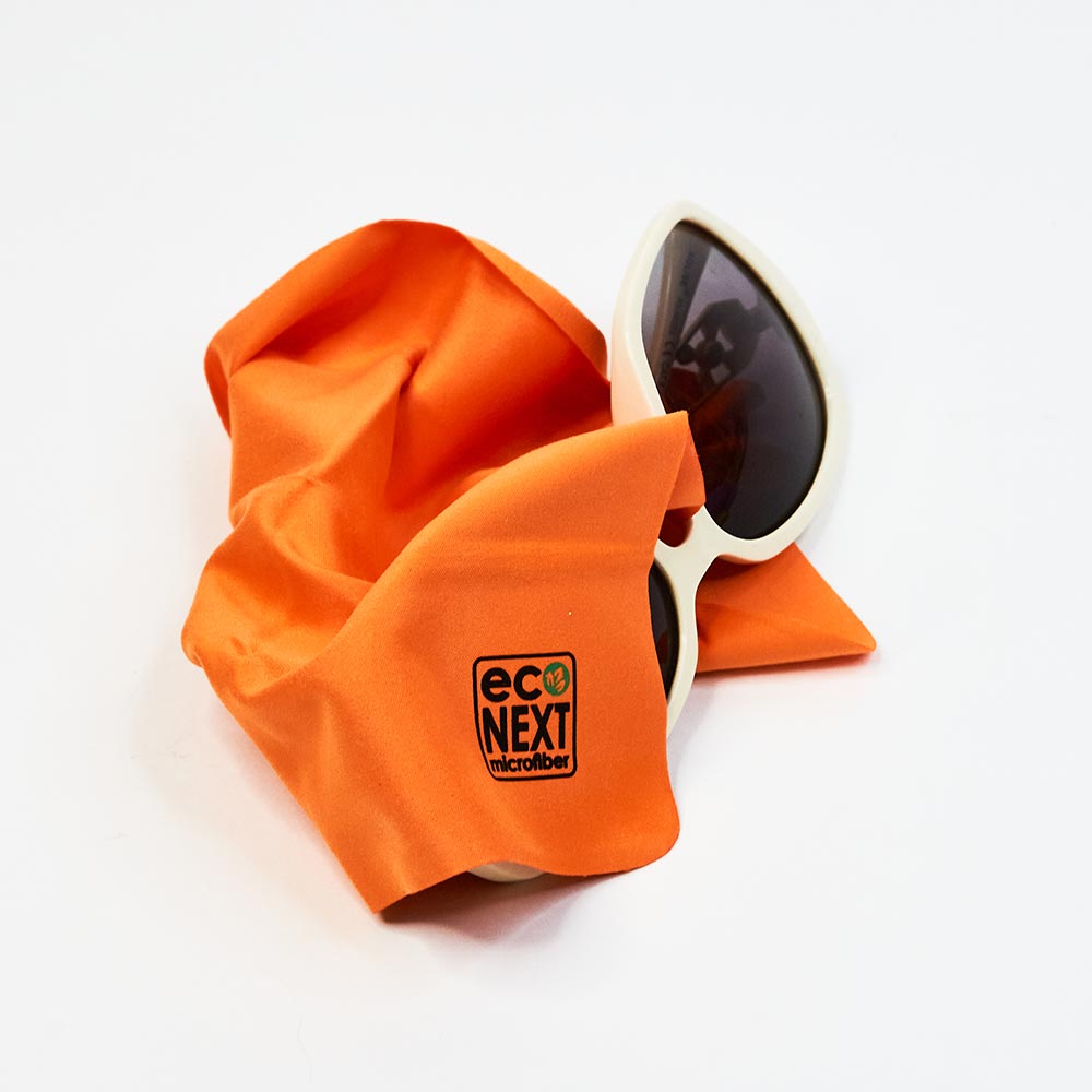 Салфетка для очков из микрофибры в прозрачной упаковке EcoNext, Салфетка для очков из микрофибры