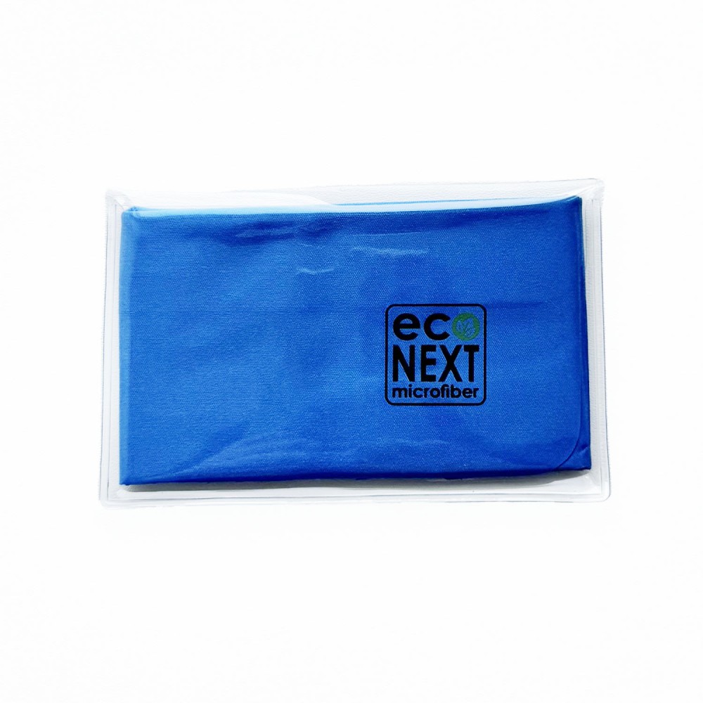 Салфетка для очков из микрофибры в прозрачной упаковке EcoNext, Салфетка для очков из микрофибры
