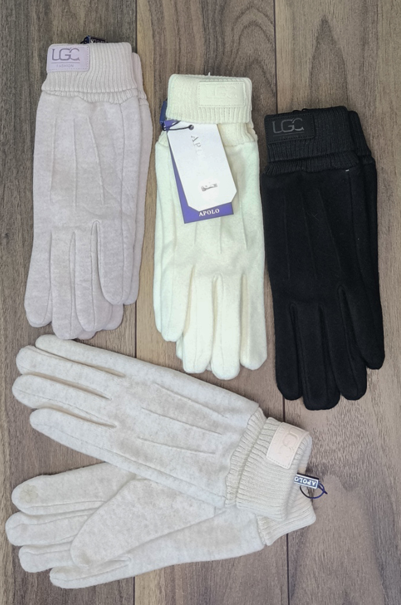 Перчатки женские трикотажные, манжет (цвета в ассортименте)