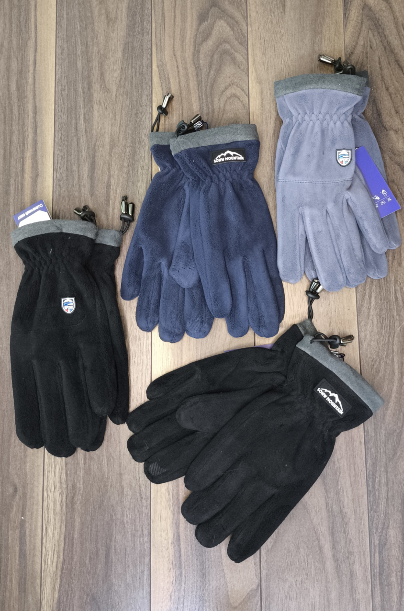 Перчатки мужские флис, резинка (цвета в ассортименте)