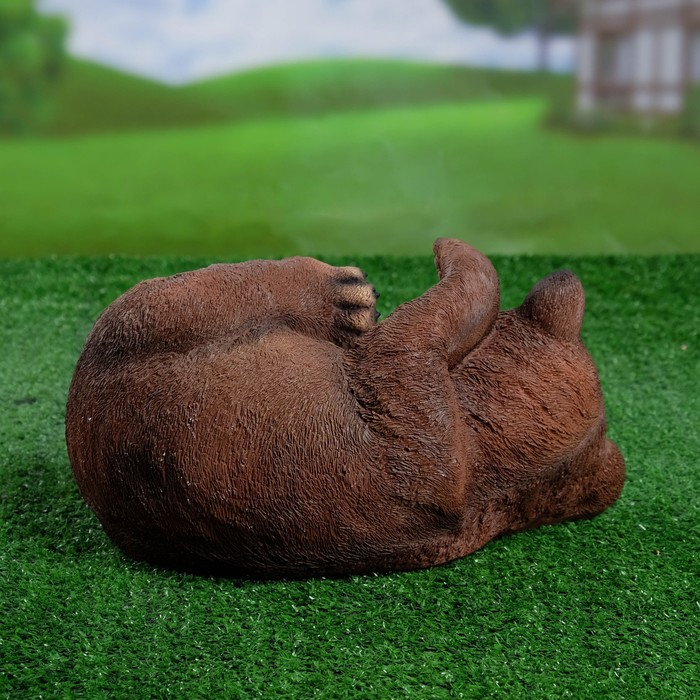 Садовая фигура из полистоуна «Мишка на боку», 28×21×16.5 см