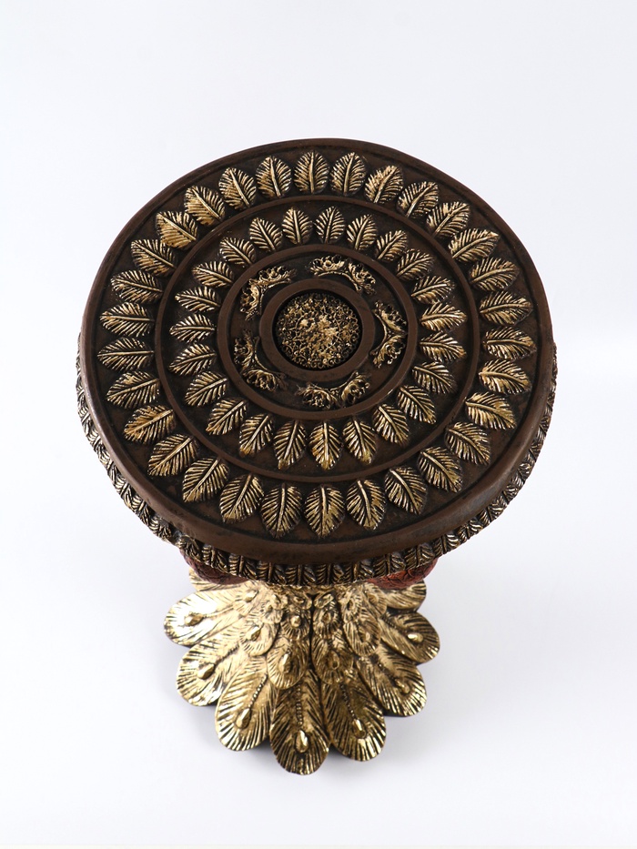 Колонна декоративная «Павлины», 64×34×34 см, под бронзу с золотом