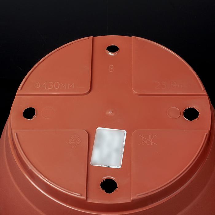 Горшок для цветов с поддоном «Борнео», 25.8 л, пластиковый, цвет терракотовый