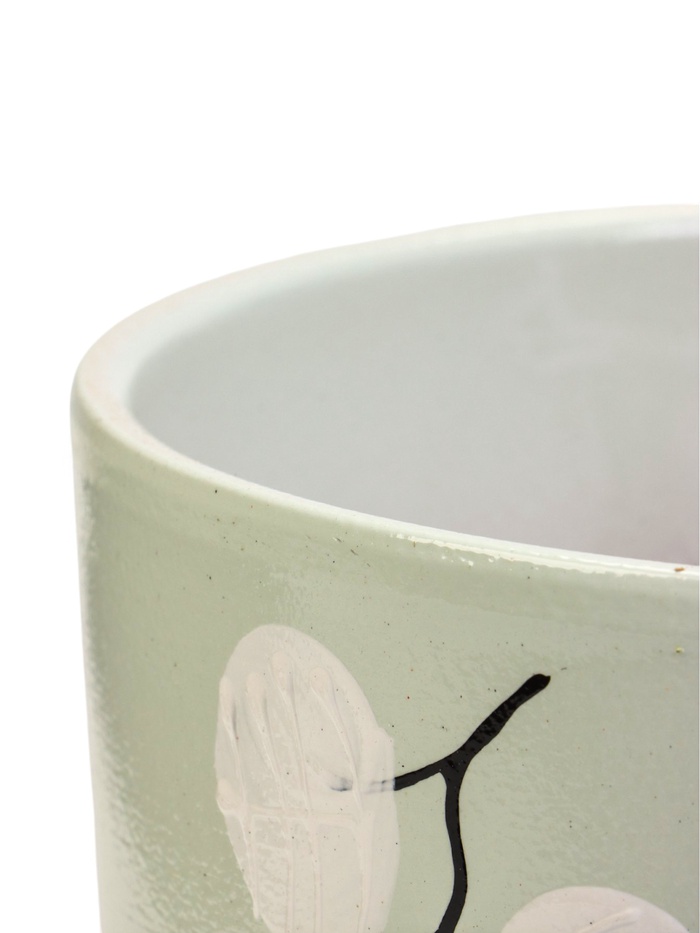 Горшок для цветов «Листья», 3.4 л, d=18.5 см, h=18 см, керамический, с поддоном