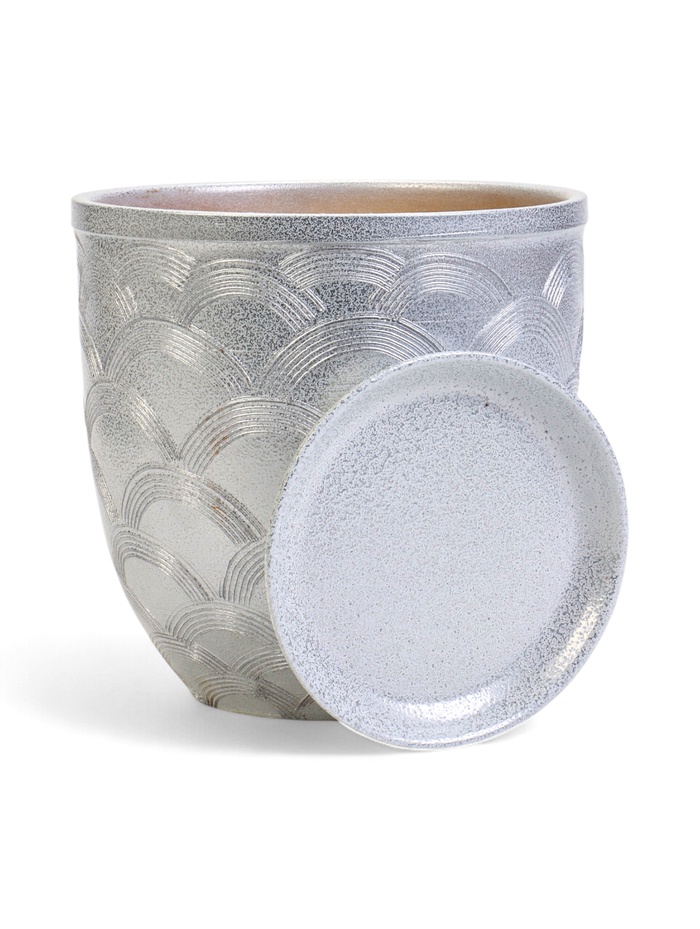 Горшок для цветов «Узор», 5 л, d=21 см, h=21 см, керамический, с поддоном