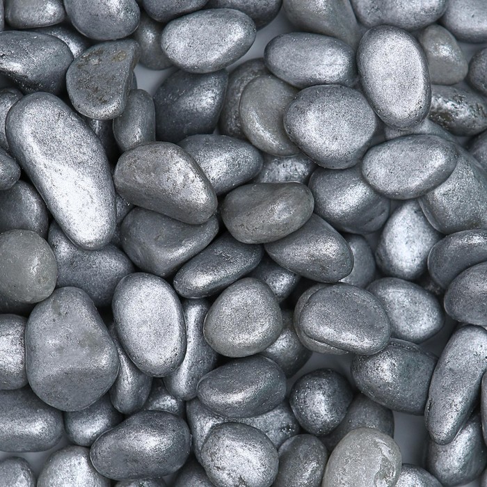 Грунт для аквариума «Галька серебристый металлик» галька декоративная 350 г фр.5-10 мм