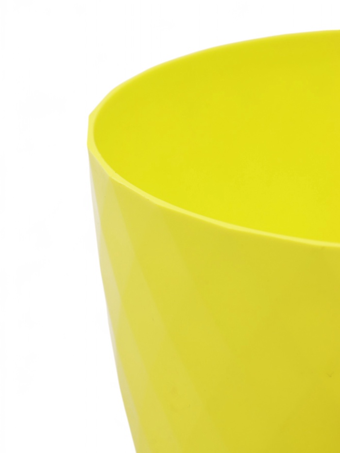 Горшок для цветов, с прикорневым поливом «Румба», 1 л, d=13.5 см, h=12 см, пластик, с поддоном, цвет лимон