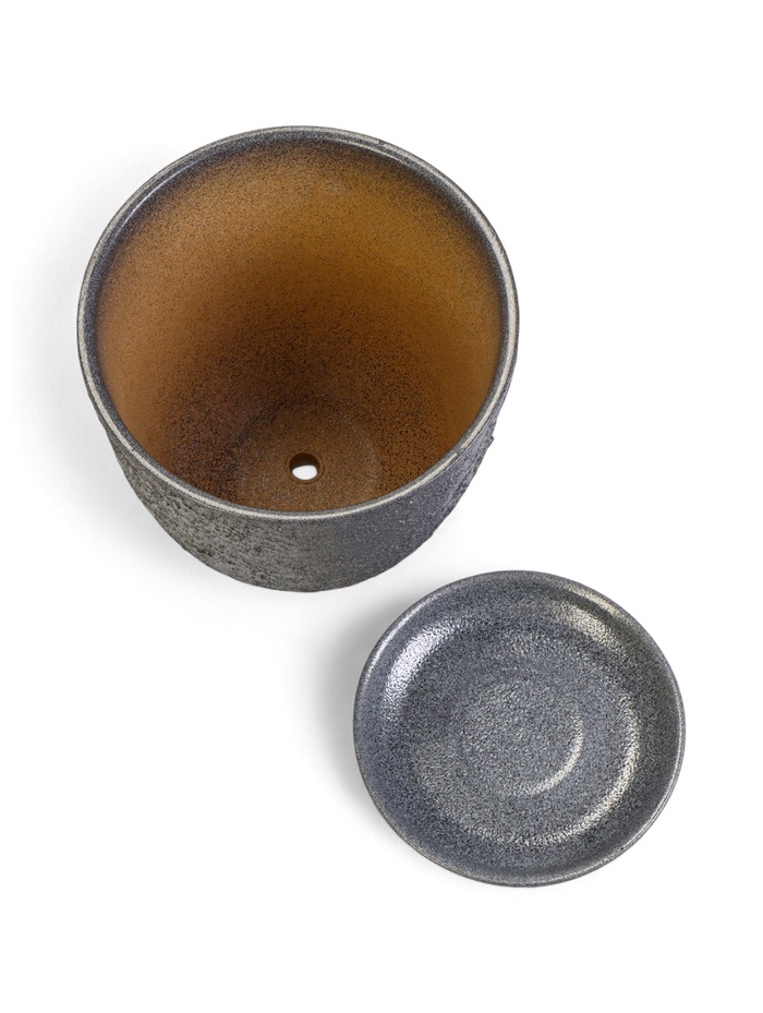 Горшок для цветов «Шагрень», 1.8 л, d=16 см, h=16 см, керамический, с поддоном