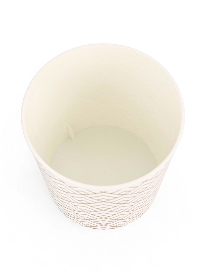 Кашпо для цветов «Золотое напыление», 1.6 л, d=14 см, h=15.5 см, белое, золотистое