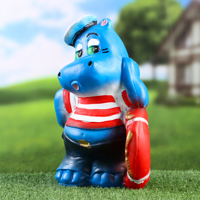 Садовая фигура из гипса «Бегемот - моряк», 17×17×29 см