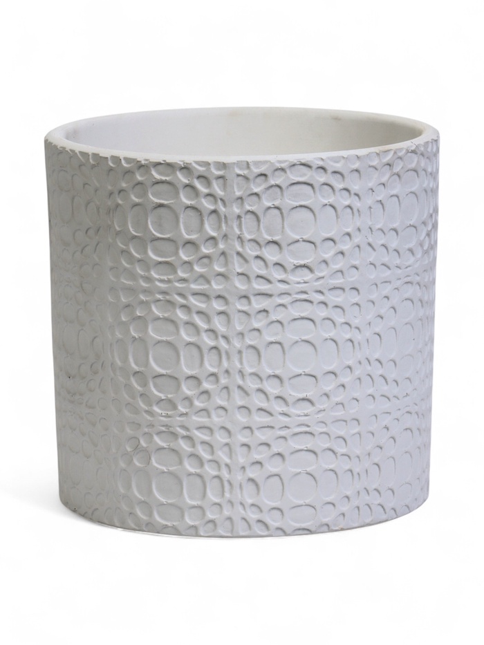 УЦЕНКА Горшок цветочный «Иллюзия» белый цилиндр №2, 2 л