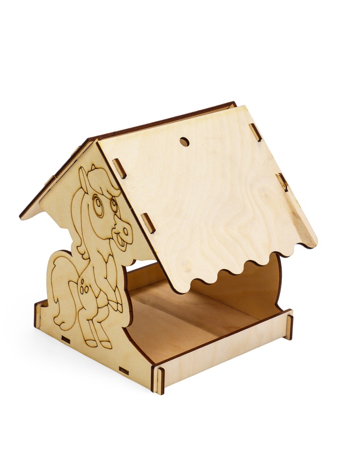 Кормушка для птиц «Лошадь», 18×16×15 см, своими руками, деревянная, Greengo