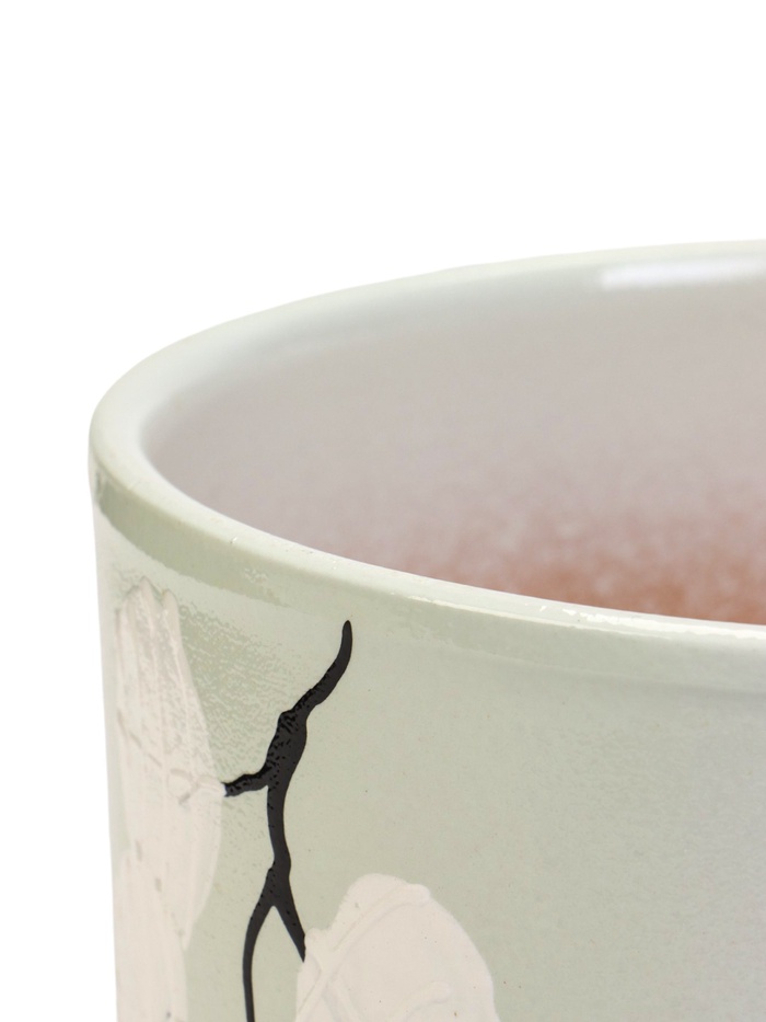 Горшок для цветов «Листья», 1.7 л, d=15.5 см, h=15 см, керамический, с поддоном