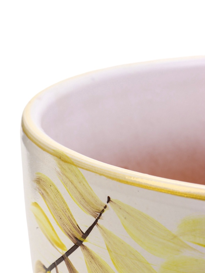 Горшок для цветов «Тропики », 5 л, d=22 см, h=19.5 см, с поддоном, керамика, белый