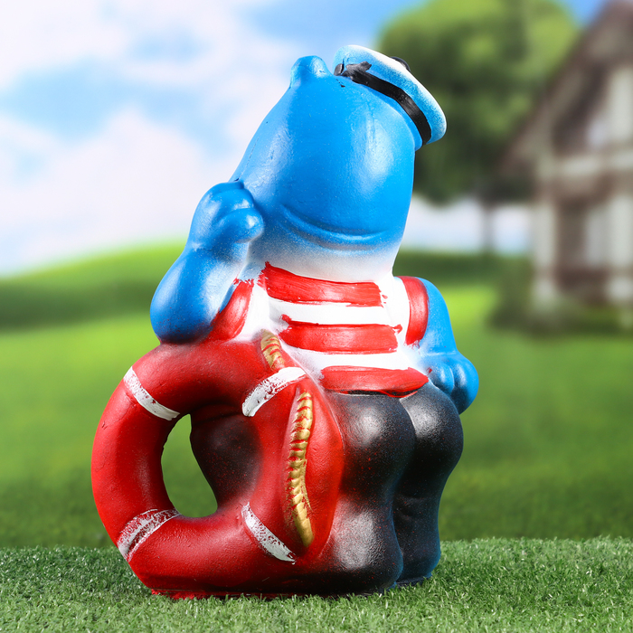 Садовая фигура из гипса «Бегемот - моряк», 17×17×29 см