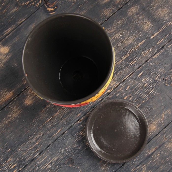 Горшок для цветов «Радуга», 8.5 л, d=26 см, h=23.5 см, керамика, с поддоном, коричневый