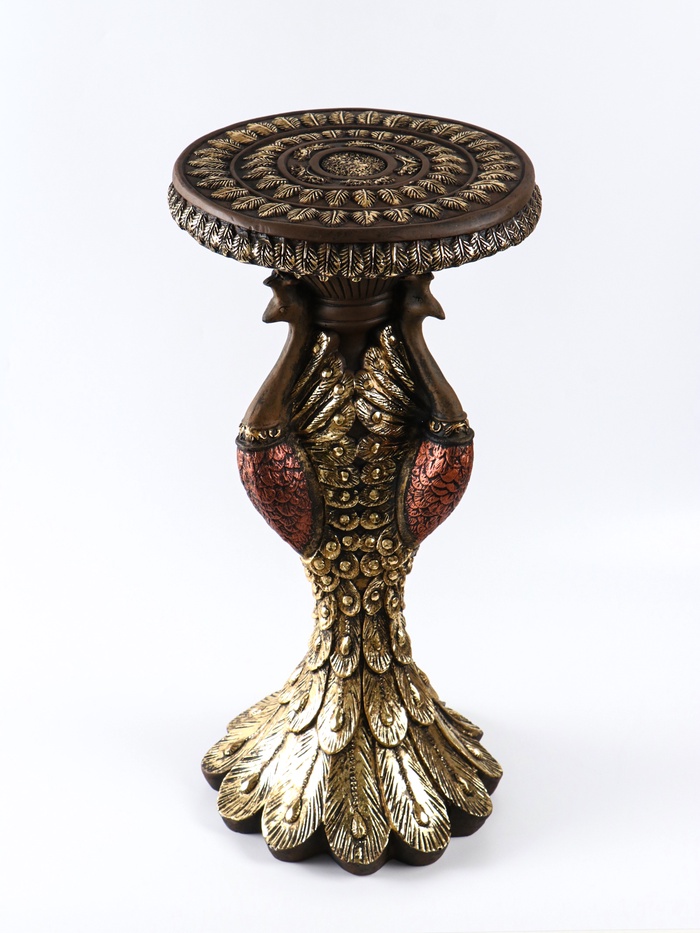 Колонна декоративная «Павлины», 64×34×34 см, под бронзу с золотом