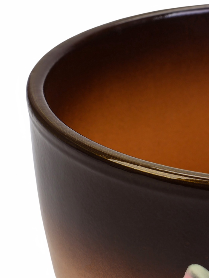 Горшок для цветов «Миндаль», 2.5 л, d=18.5 см, h=16.5 см, с поддоном, керамика, коричневый