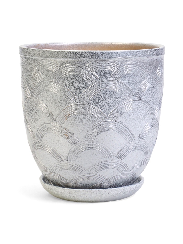 Горшок для цветов «Узор», 5 л, d=21 см, h=21 см, керамический, с поддоном